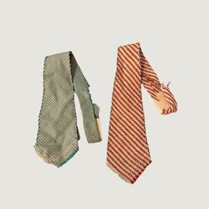 Vintage 1950s Monterey Hand Loomed Mills Wool Cravat Tie Set